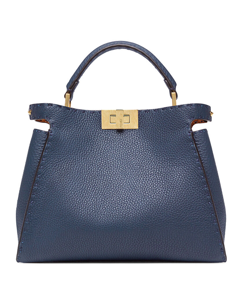 Fendi Peekaboo Iconic Essentially Leather Bag 8BN302 Dark Blue